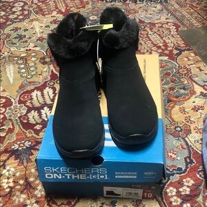 Skechers Black Fur-Lined Ankle Boots